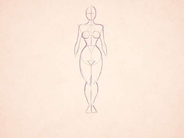 Фигура женщины карандашом