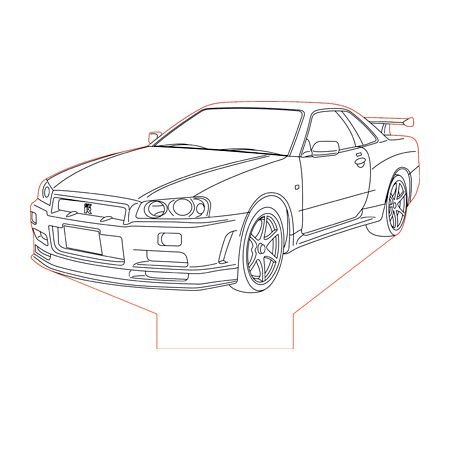 Nissan Skyline r34 карандашом