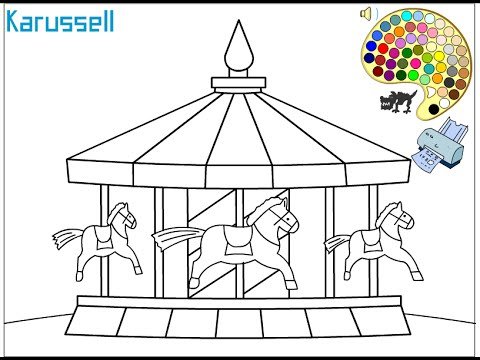 Карусель раскраска
