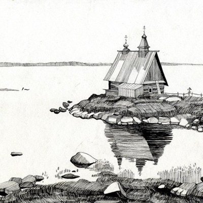 Карельский пейзаж Графика