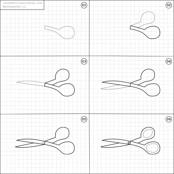 Как нарисовать ножницы поэтапно