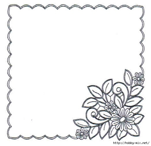 Угловые цветы для разукрашивания