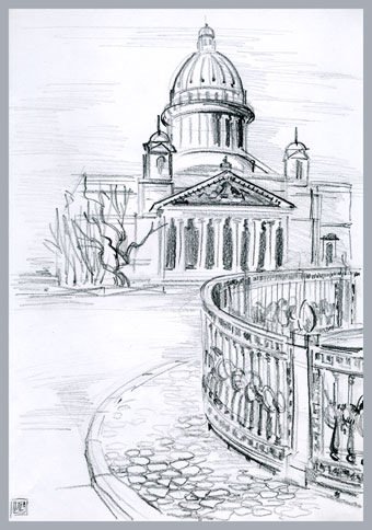 Исаакиевский собор в Санкт-Петербурге для срисовки