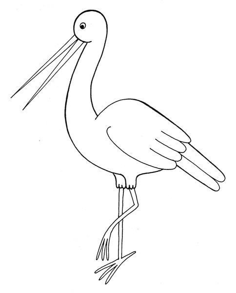 Аист рисунок для детей