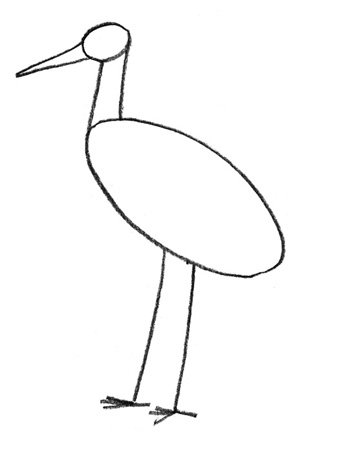 Аист на крыше детский рисунок