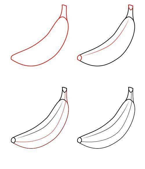 Банан рисунок карандашом