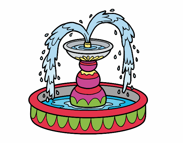 Фонтан раскраска для детей