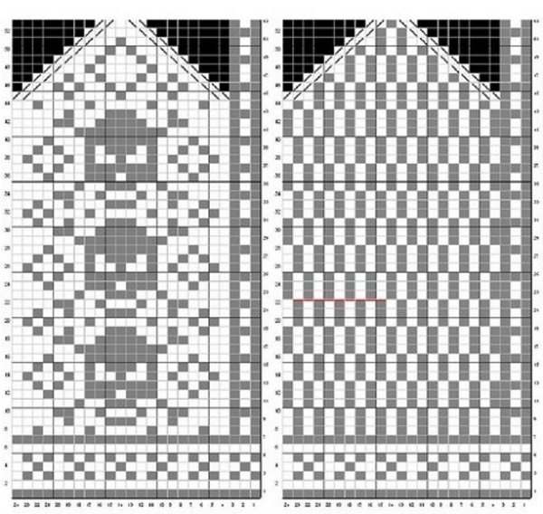 Схема вязания рукавиц спицами