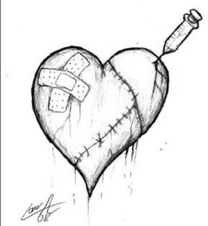 Разбитое сердце рисунок карандашом