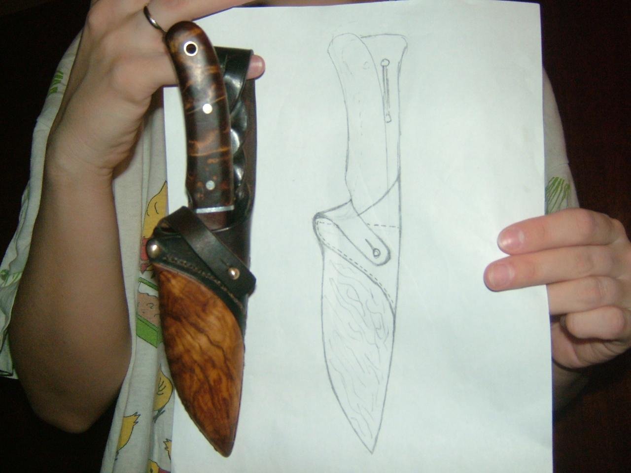 Рисунок на ручку ножа