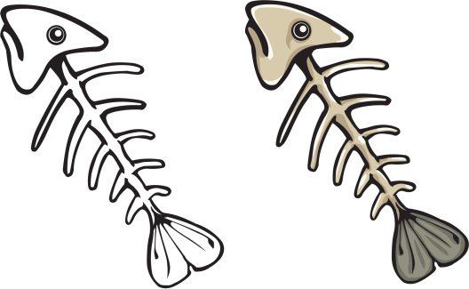 Скелет рыбы из мультика