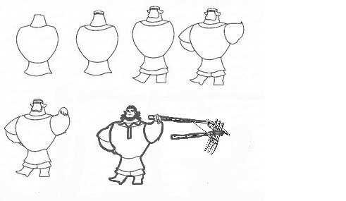 Богатырь рисунок