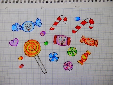Конфета раскраска для малышей