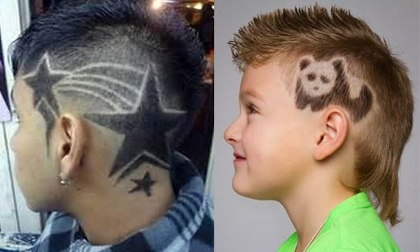 Выстриг на волосах для мальчика мячик