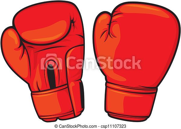 Боксерские перчатки в мультяшном стиле