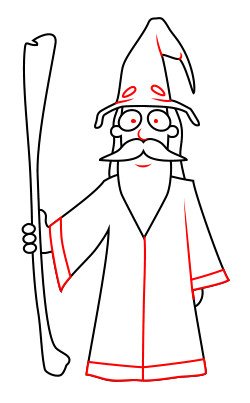 Поэтапное рисование волшебника