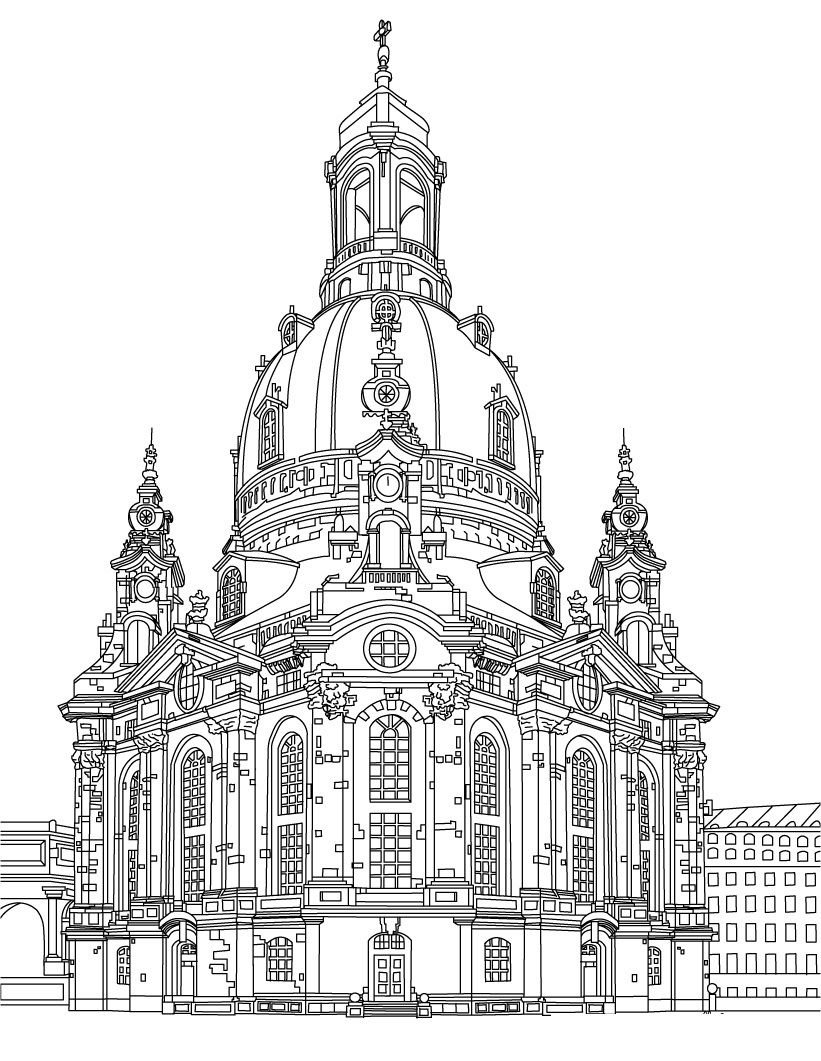 Церковь Фрауэнкирхе в Дрездене чертежи