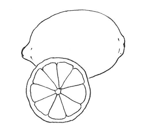 Лимон карандашом