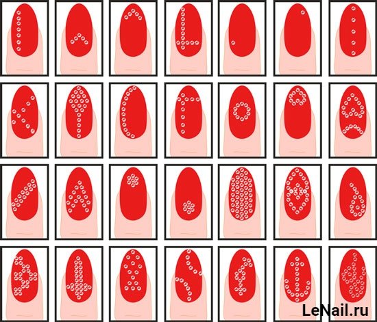 Схемы рисунков на ногтях