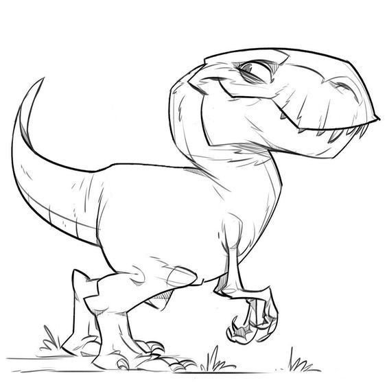 Динозавр карандашом