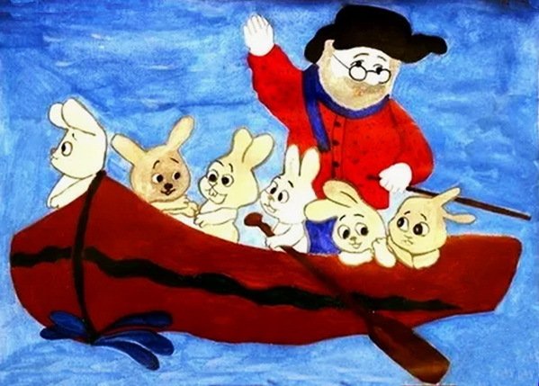 Рисунок Деда Мазая и Зайцев