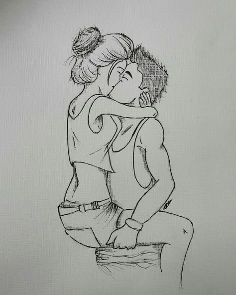 Поцелуй рисунок карандашом