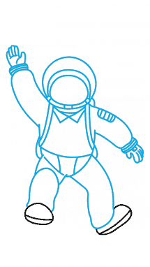 Поэтапное рисование Космонавта для детей
