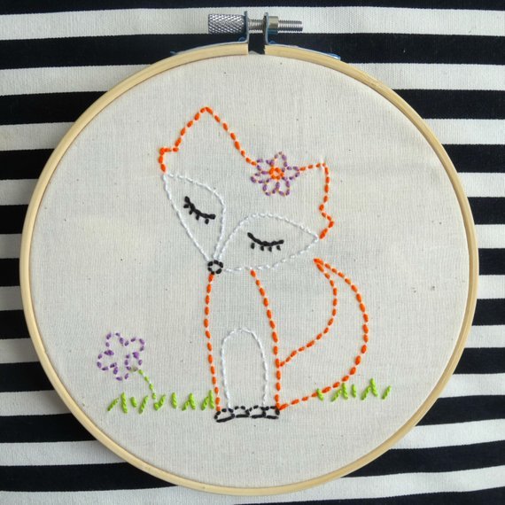 Простая вышивка для детей стежками