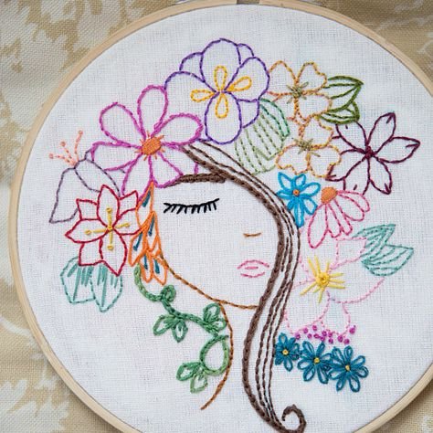 Вышивка на пяльцах иллюстрация для детей