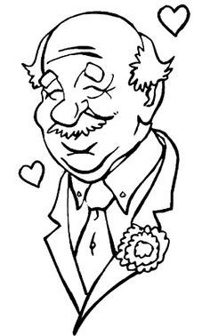 Раскраска бабушка и дедушка с внуками