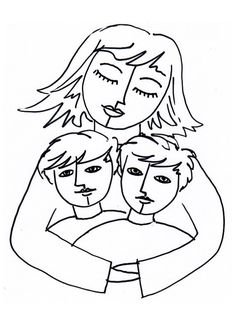 Простой рисунок мама и сын (45 фото)