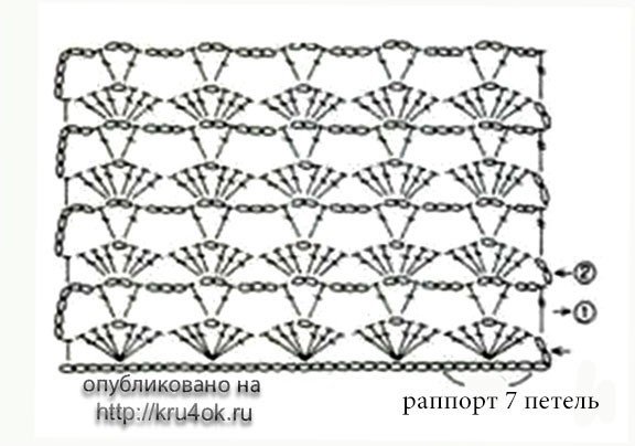 Узор для шарфа крючком схемы