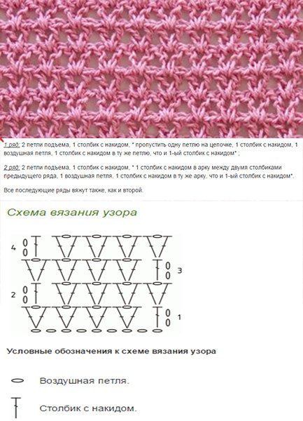 Ажур крючком схемы