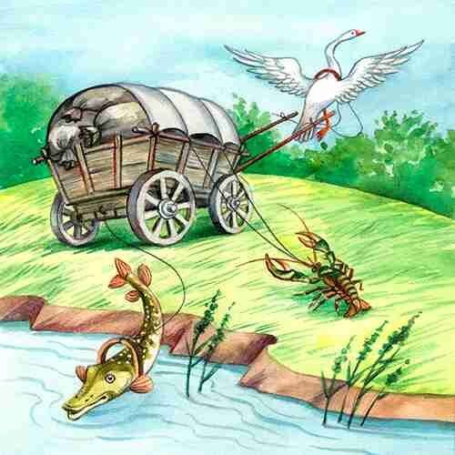 Басни квартет,лебедь,рак и щука