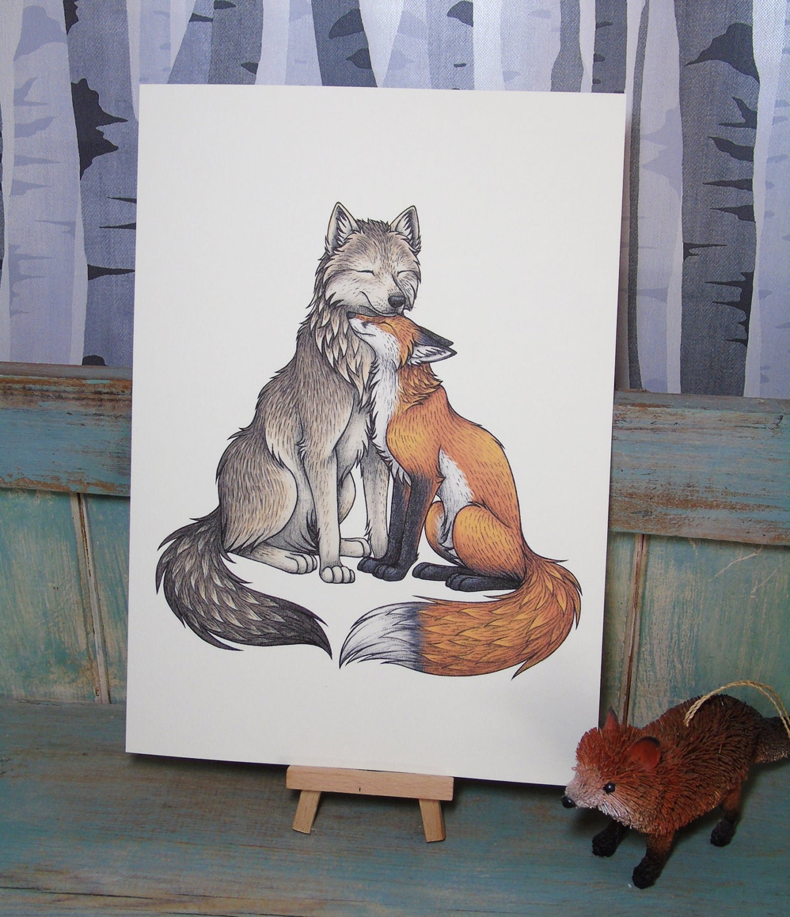 Лисы нарисованные и волки