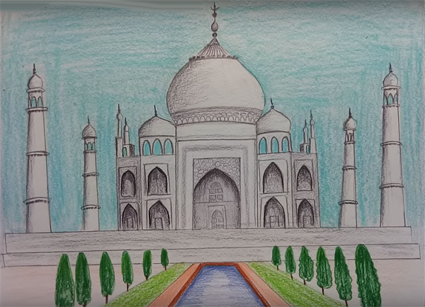 Мавзолей Тадж-Махал рисунок