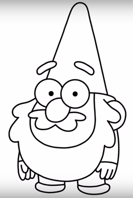 Гном из Гравити Фолз раскраска