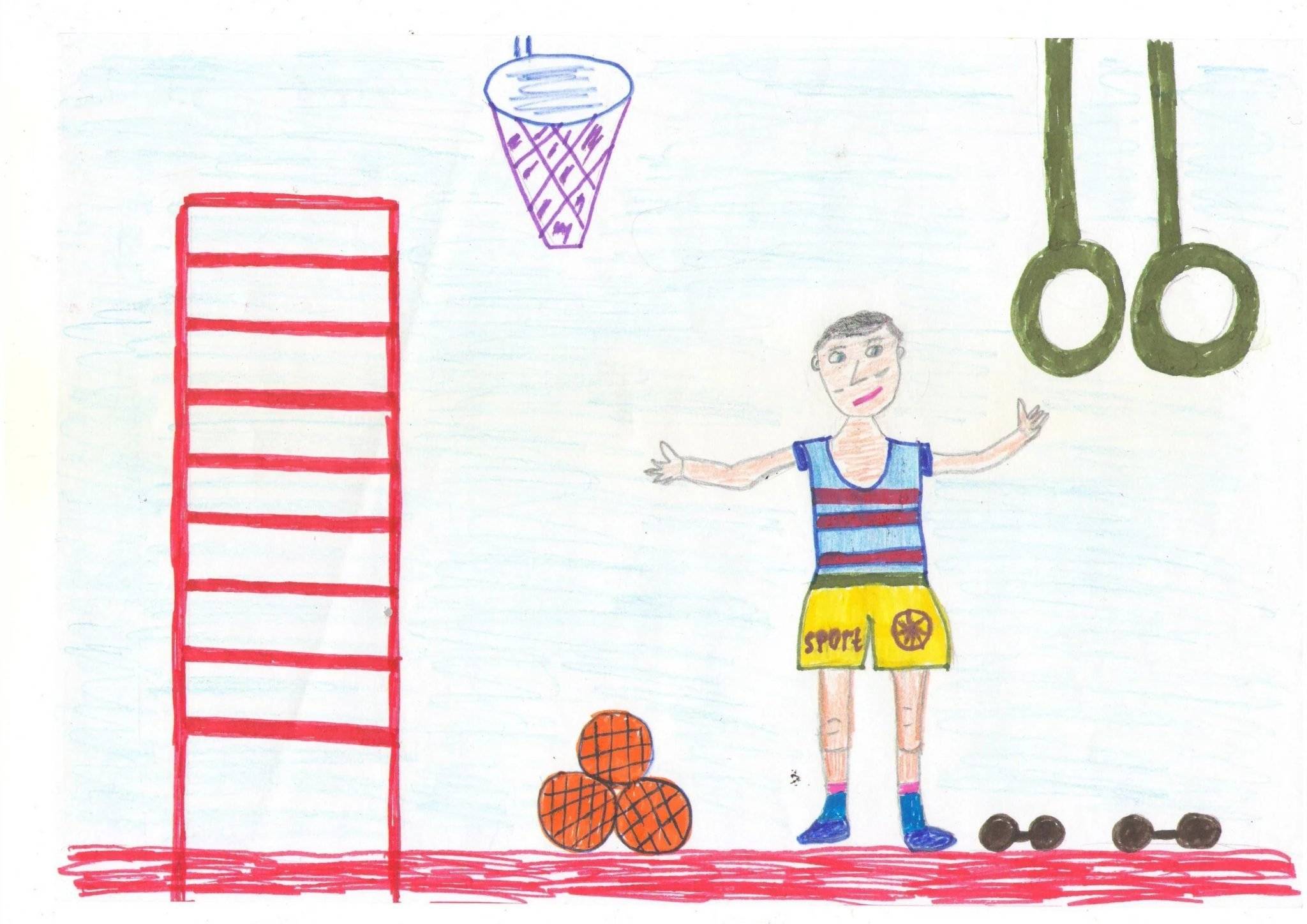 Детский рисунок на спортивную тему