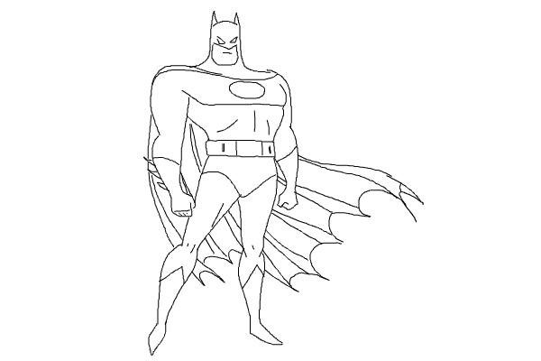 Контурный рисунок Бэтмена