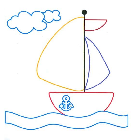 Кораблик контурный сбоку