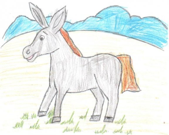 Раскраска к басне осел и Соловей