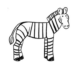 Зебра без полосок раскраска для детей