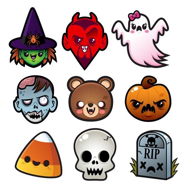 Раскраски наклейки Хэллоуин