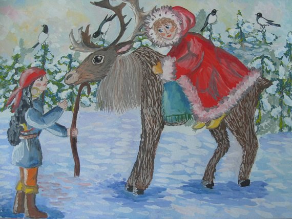 Герда и Кай Снежная Королева raskraska