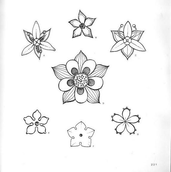 Несложные узоры цветов