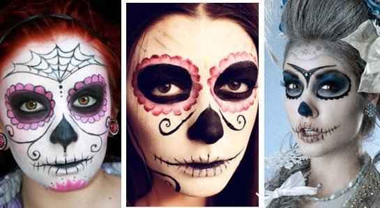 Маленькие рисунки на хэллоуин на лице (50 фото)