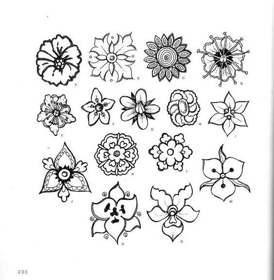 Узоры для рисования цветы маленькие