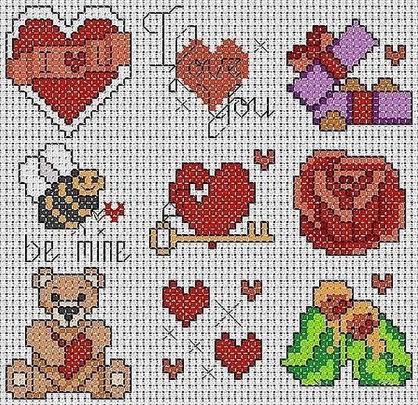 Вышивка крестиком мишка