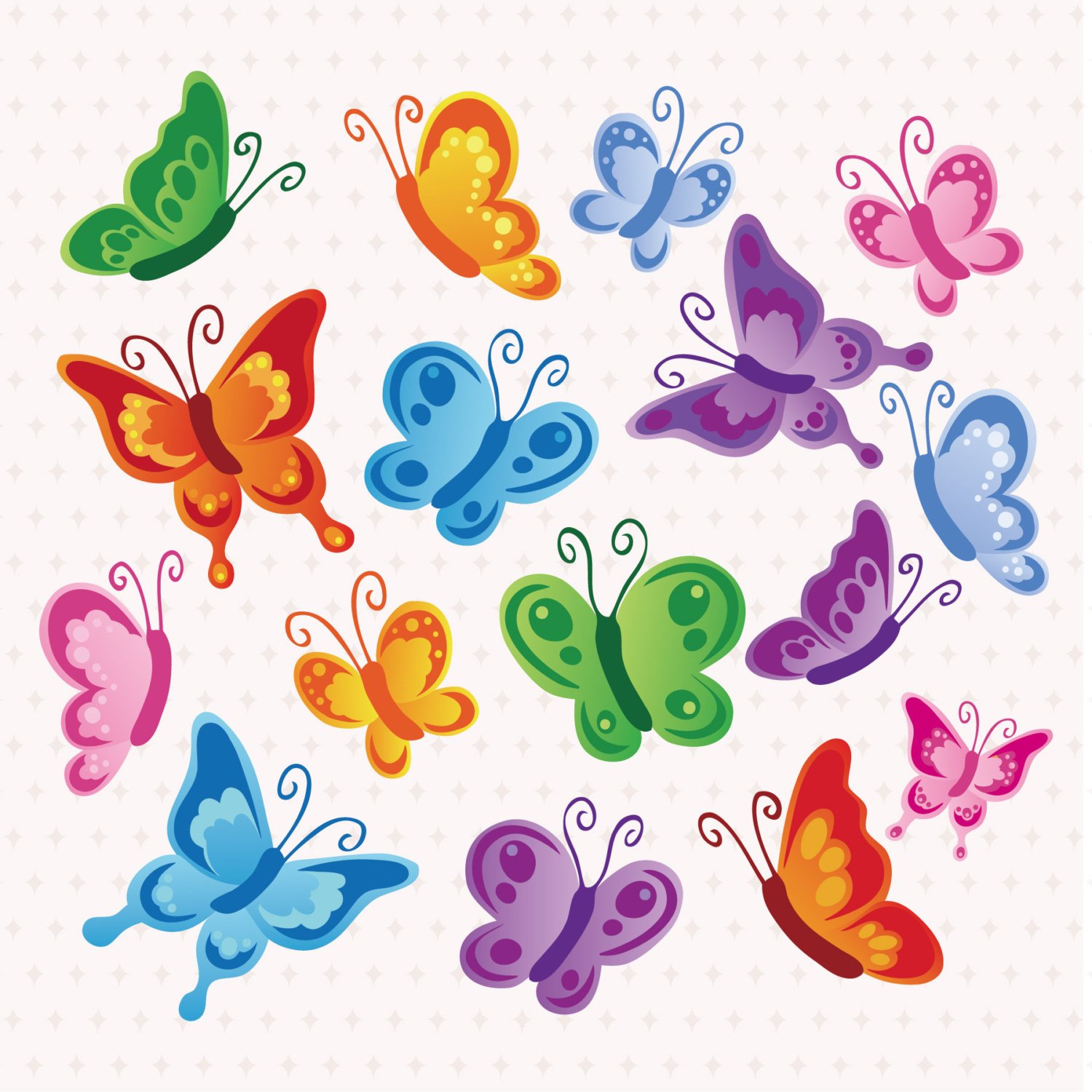 Бабочки мультяшные