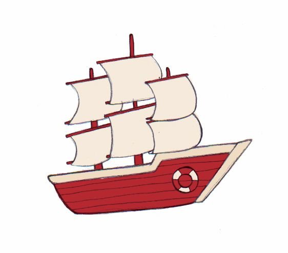 Маленький корабль рисунок